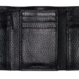 Cole Haan Trifold Pebbled Leather Wallet, Black